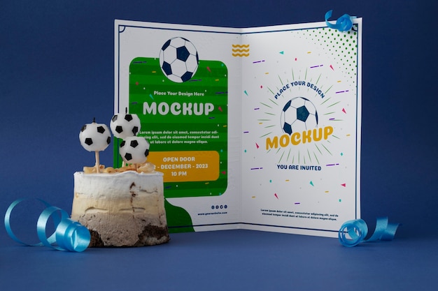 Diseño de maqueta de tarjeta de feliz cumpleaños de fútbol