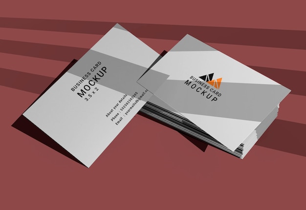diseño de maqueta de tarjeta de visita con superposición de sombras