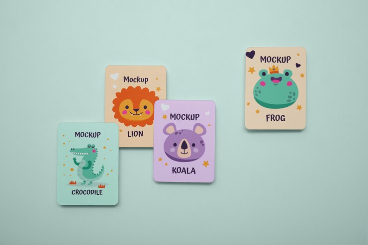 PSD diseño de maqueta de tarjetas flash