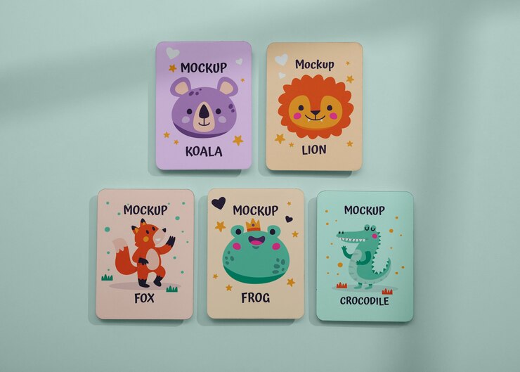 PSD diseño de maqueta de tarjetas flash