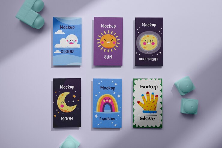 PSD diseño de maqueta de tarjetas flash