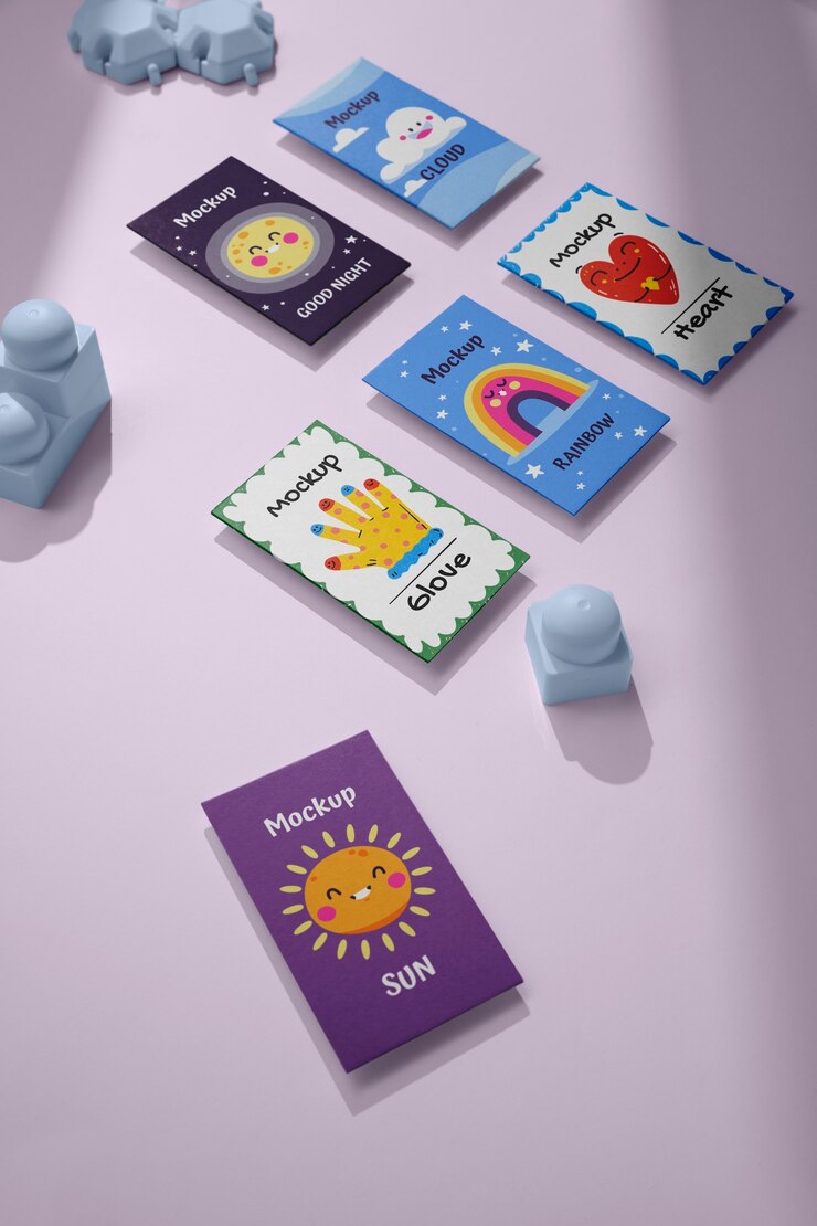 PSD diseño de maqueta de tarjetas flash