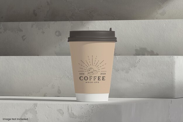 PSD diseño de maqueta de taza de café de papel realista aislado