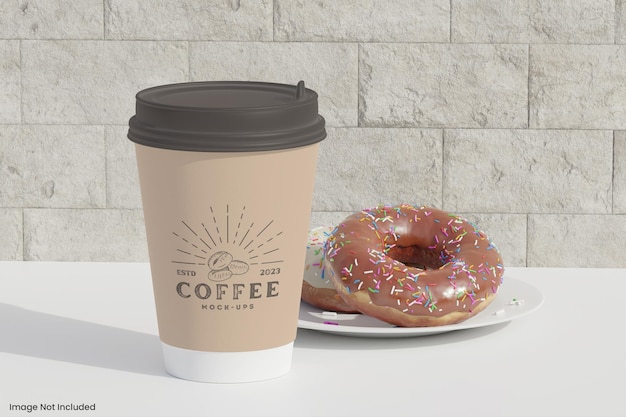 PSD diseño de maqueta de taza de café de papel realista aislado