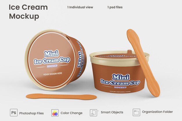 Diseño de maqueta de taza de helado