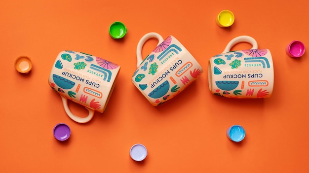 Diseño de maqueta de tazas