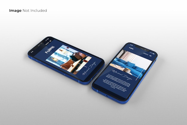 Diseño de maqueta de teléfono inteligente azul de pantalla completa
