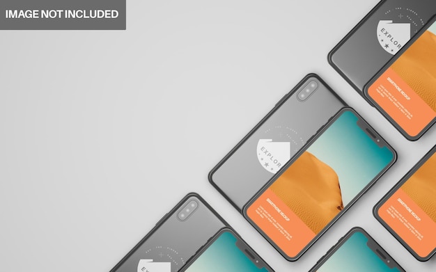 Diseño de maqueta de teléfono inteligente realista en 3D editable
