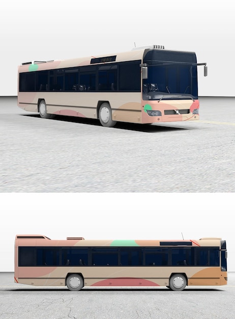 diseño de maqueta de transporte en autobús
