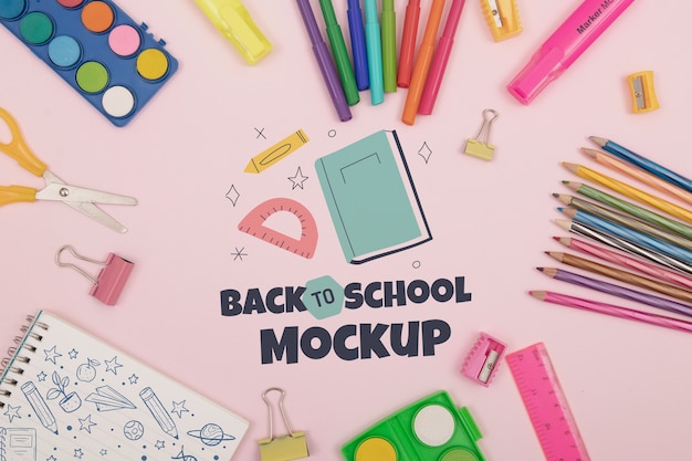 Diseño de maqueta de útiles escolares de regreso a la escuela