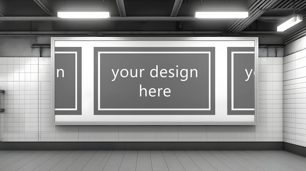 Diseño de maqueta de valla publicitaria en formato psd para su marca, póster comercial de naturaleza en el metro, ia generativa