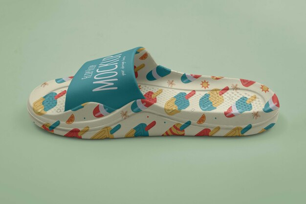 Diseño de maqueta de zapatillas de calzado.