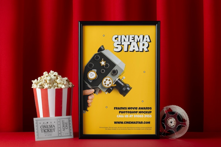 PSD diseño de maquetas de marcos para premios de cine.