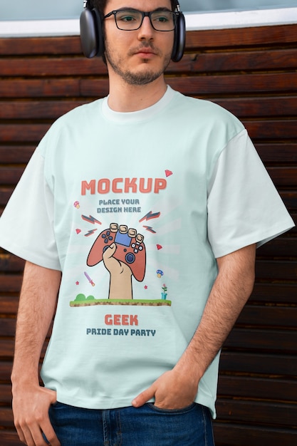Diseño de maquetas de moda para el día del orgullo geek