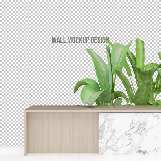 PSD diseño de maquetas de pared y decoración de plantas