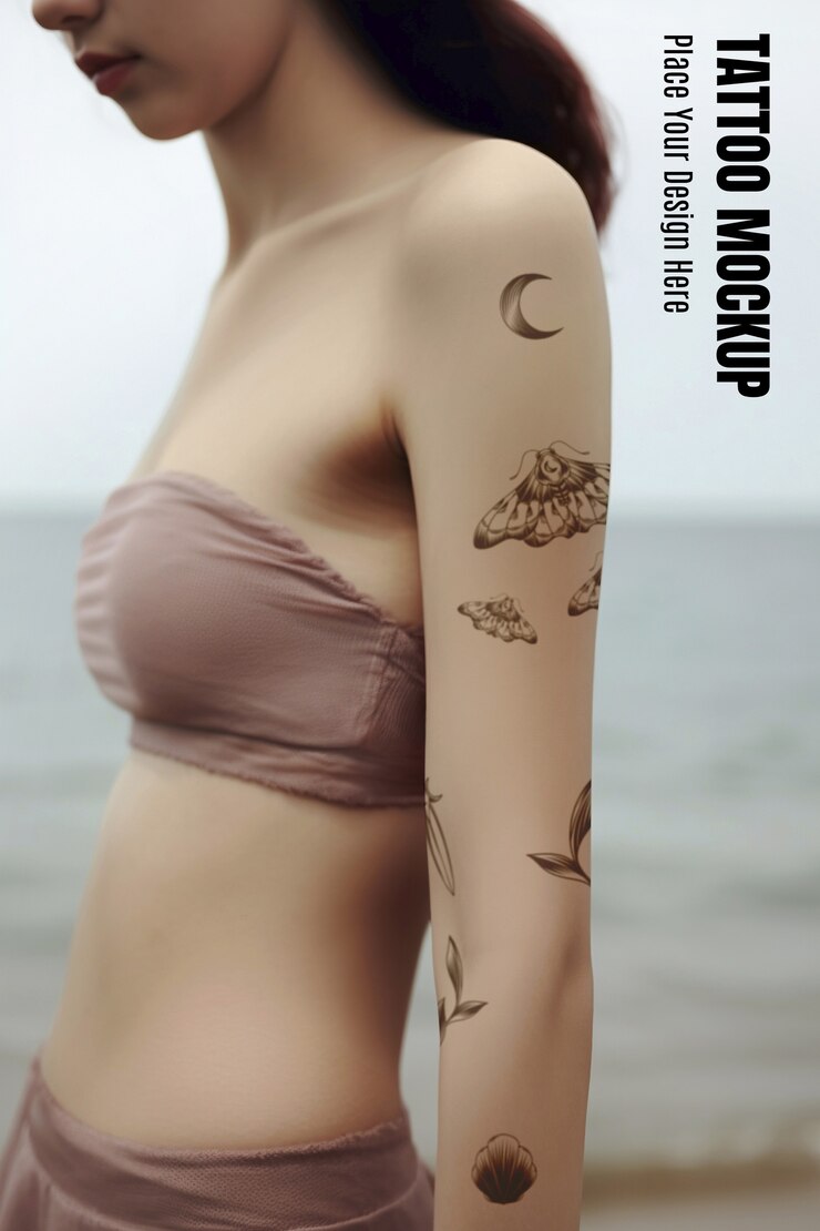 PSD diseño de maquete de tatuaje en el brazo