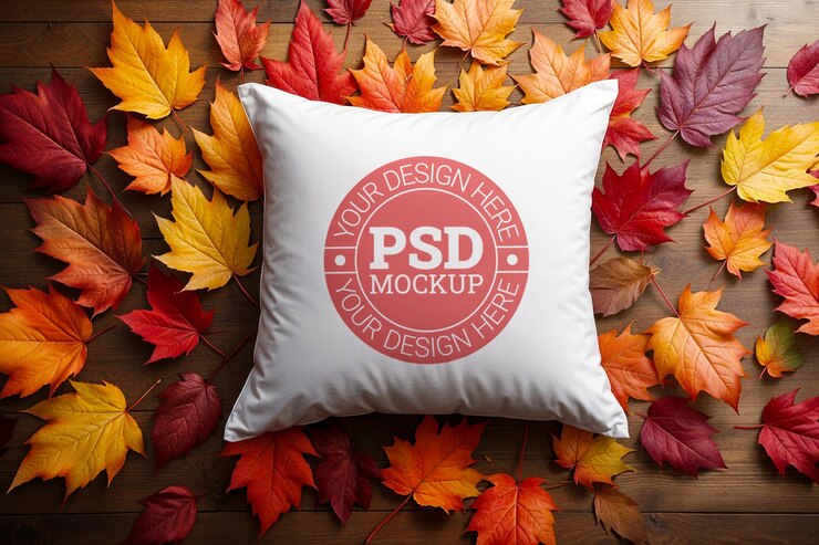 Diseño de maquillaje de almohada con tema de otoño