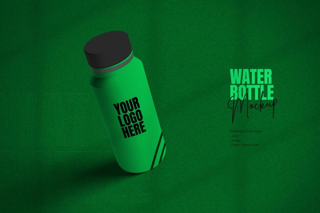 PSD diseño de maquillaje de botella de agua verde