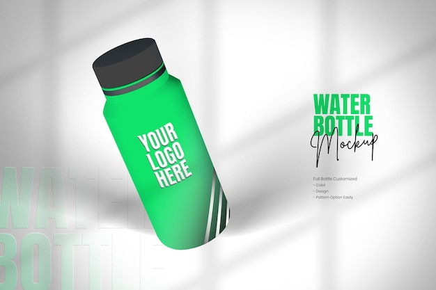 PSD diseño de maquillaje de botella de agua verde