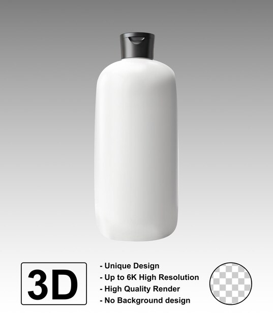Diseño de maquillaje de botella de loción cosmética de champú Logotipo de marca 3D realista