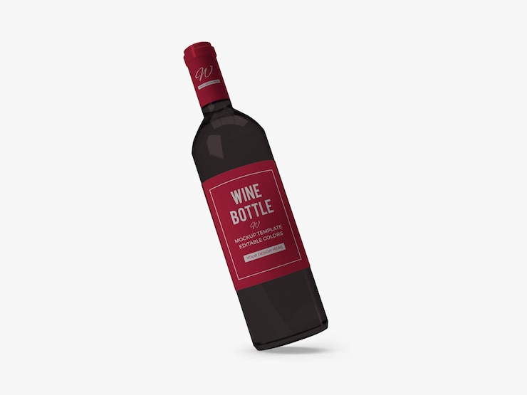 PSD diseño de maquillaje de botella de vino