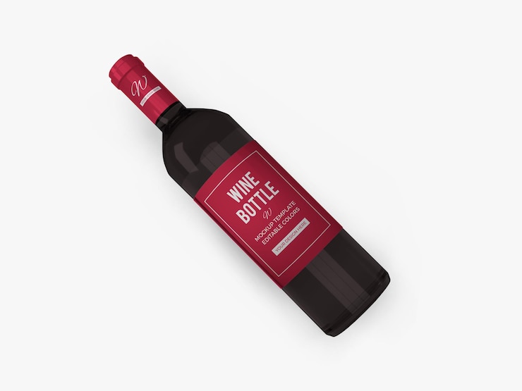 PSD diseño de maquillaje de botella de vino