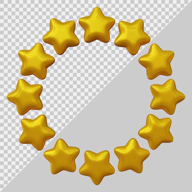 PSD diseño de marco con formas de estrellas en render 3d