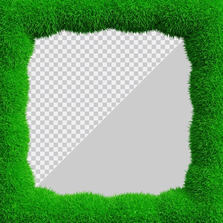PSD diseño de marco de hierba en render 3d
