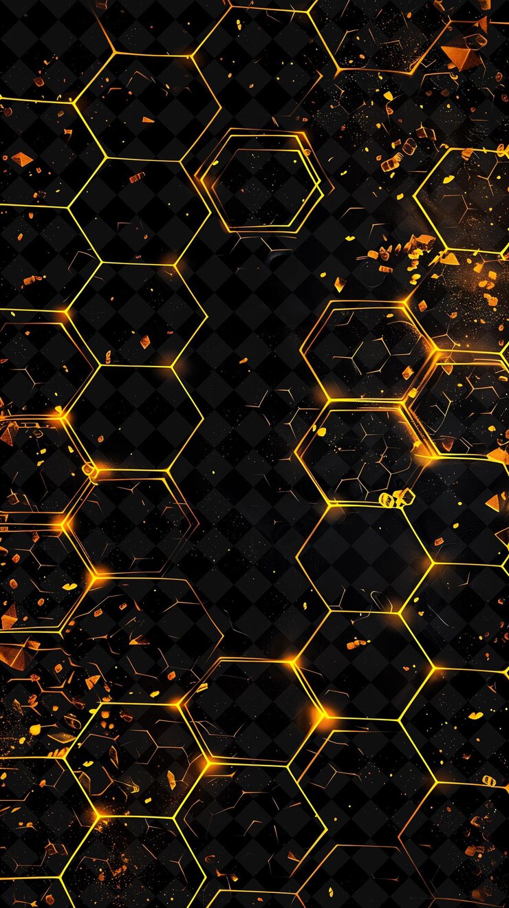 PSD diseño de marco de panal luminoso png con moneda binance y forma de neón honeyc y2k en fondo oscuro