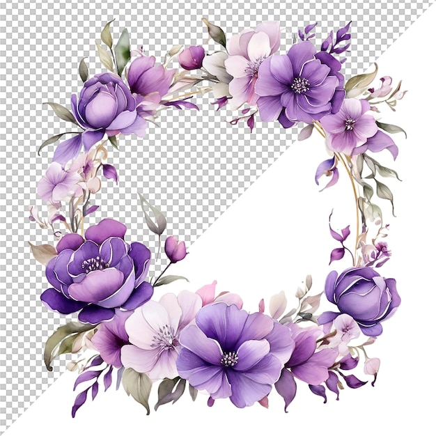 PSD diseño de marcos florales de acuarela y decoración de bodas