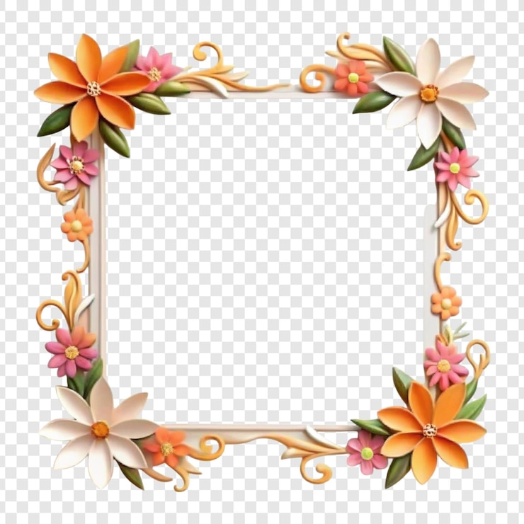 PSD diseño de marcos florales