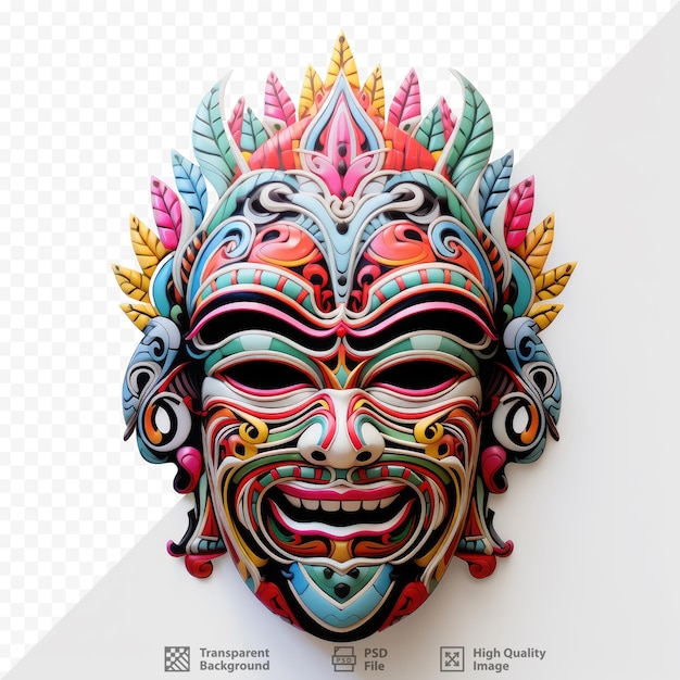 PSD diseño de máscara tailandesa khon brillante y vibrante.