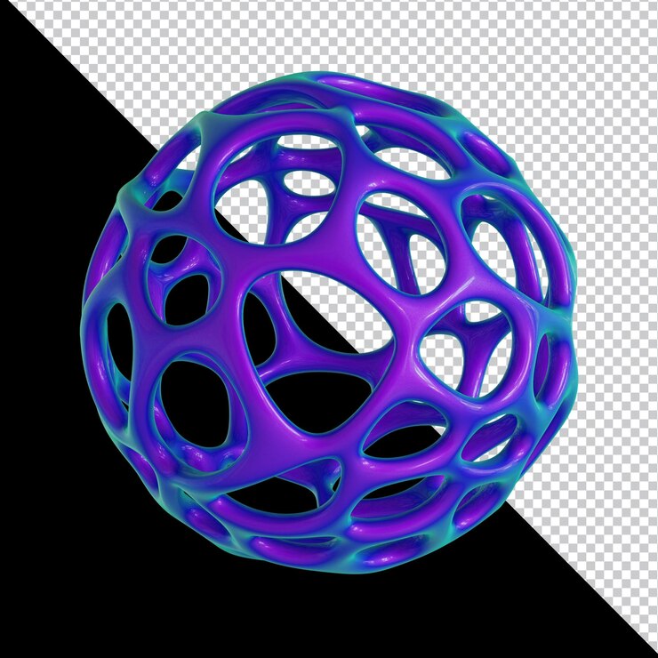PSD diseño de material colorido de forma geométrica holográfica 3d aislado