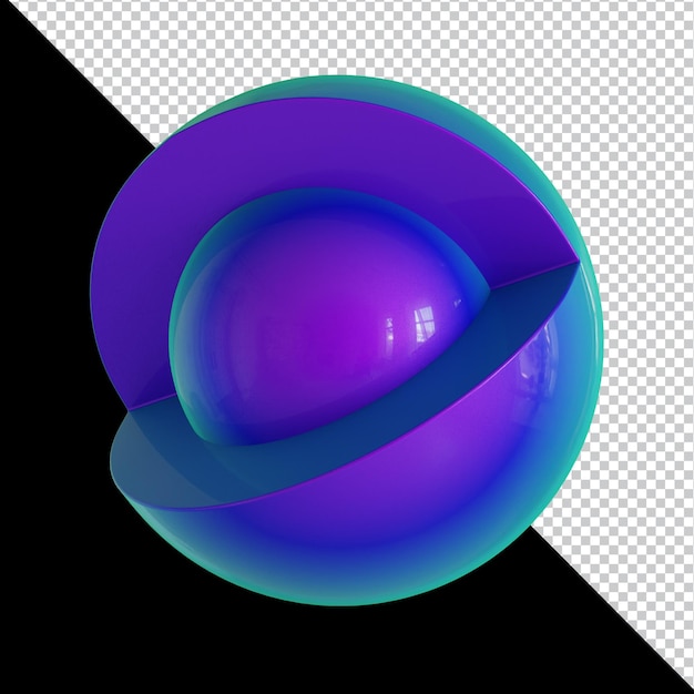 Diseño de material colorido de forma geométrica holográfica 3d aislado
