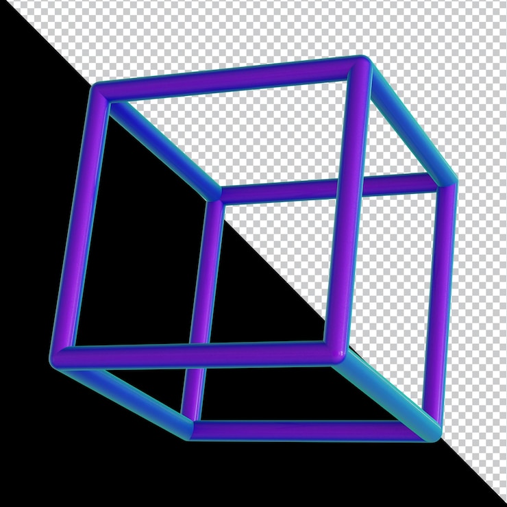 PSD diseño de material colorido de forma geométrica holográfica 3d aislado