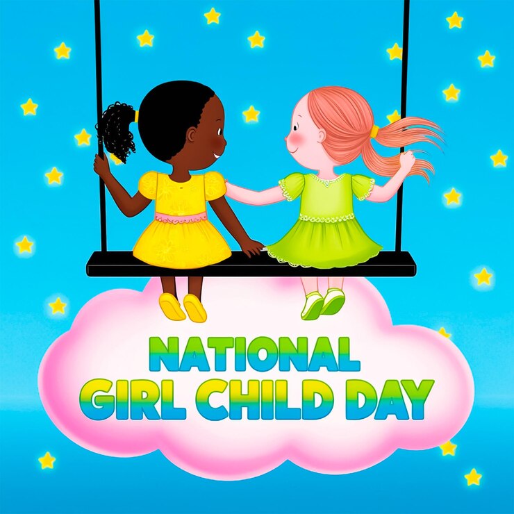 PSD diseño de medios sociales para el día nacional de la niña