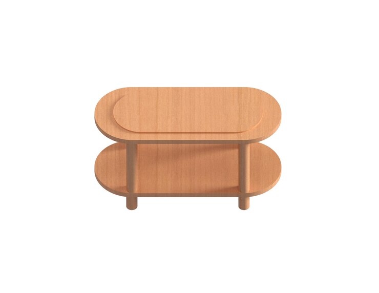 PSD diseño de mesa ovalada 3d aislado en un fondo transparente