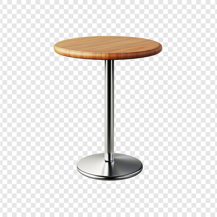 PSD diseño de mesa redonda de madera natural sobre un fondo transparente