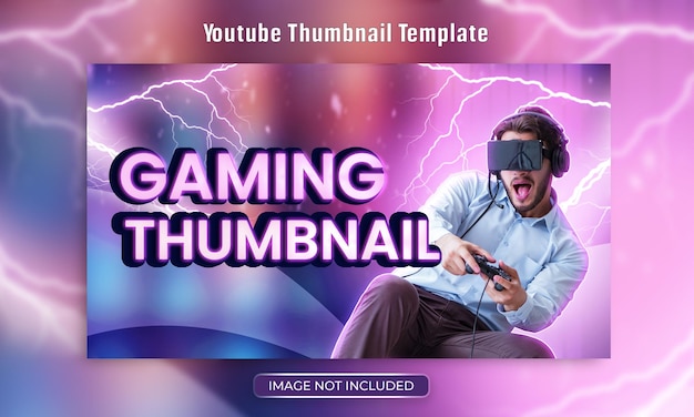 Diseño de miniaturas de juegos de canal de YouTube y banner web