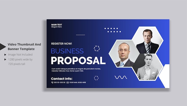 Diseño de miniaturas de vídeo para tutoriales en vídeo de propuestas comerciales.