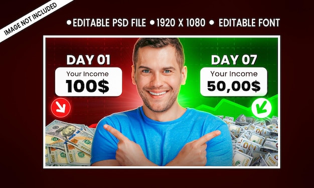 Diseño de miniaturas virales de YouTube en PSD