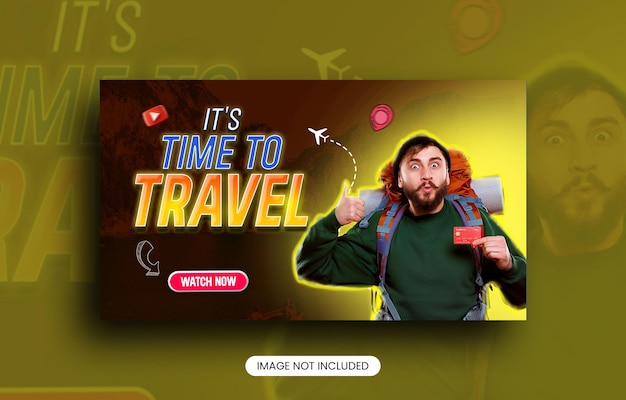 Diseño de miniaturas de youtube para agencias de viajes y banner web Miniatura de video del servicio de marketing turístico
