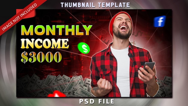 Diseño de miniaturas de youtube con efecto brillante moderno