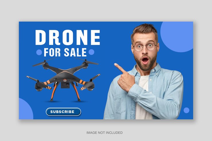 PSD diseño de miniaturas de youtube de venta de viernes negro o venta de drones