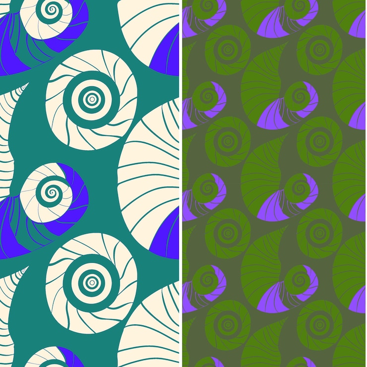 PSD con diseño minimalista de arte de la silueta en espiral y diseños vectoriales de patrones de la naturaleza