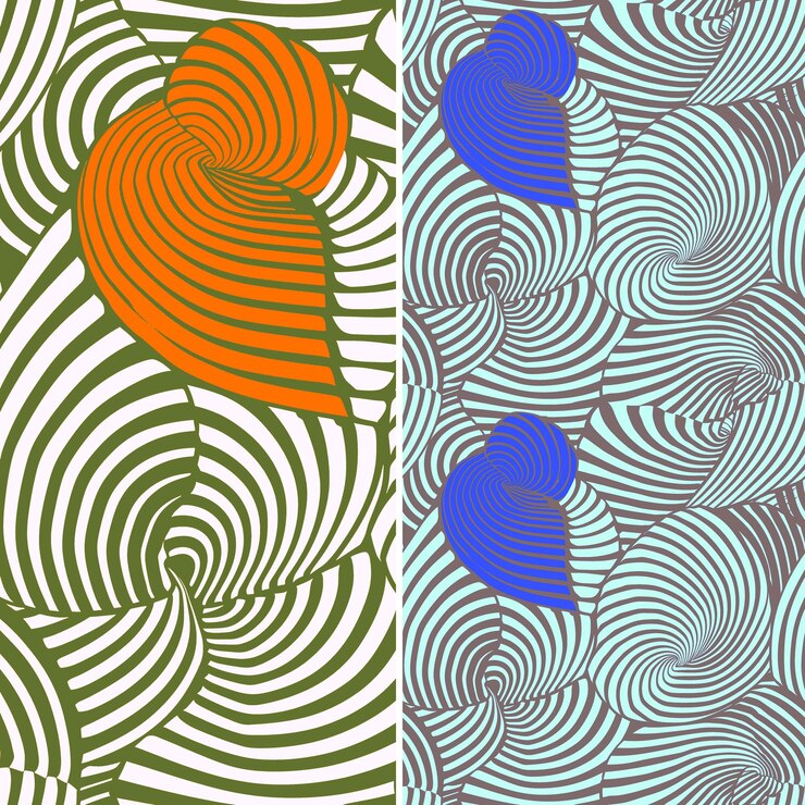 PSD con diseño minimalista de arte de la silueta en espiral y diseños vectoriales de patrones de la naturaleza