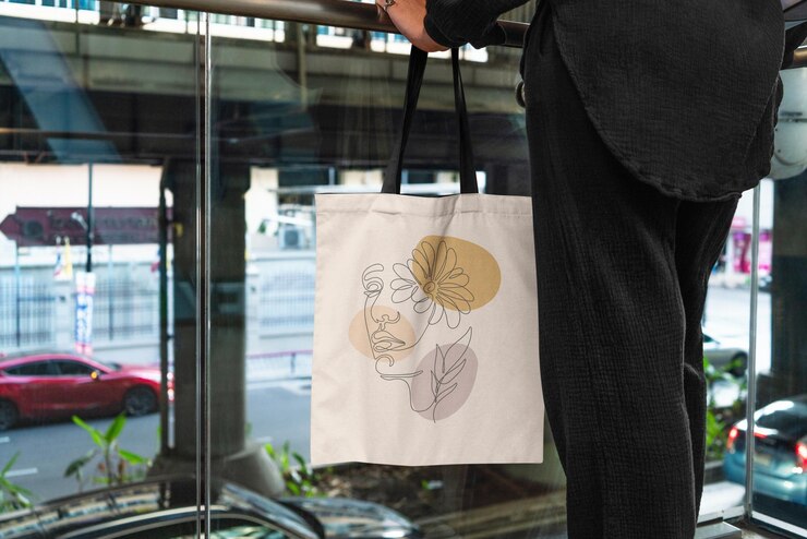 Diseño minimalista de la bolsa de Tote