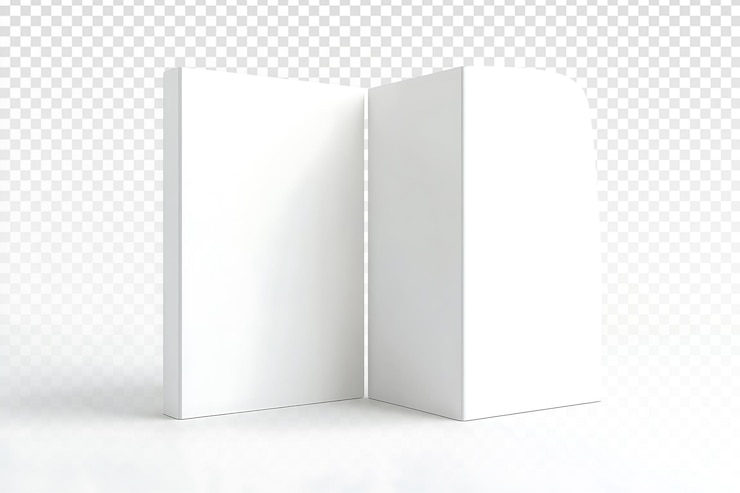 PSD diseño minimalista de cabina 3d con paneles blancos
