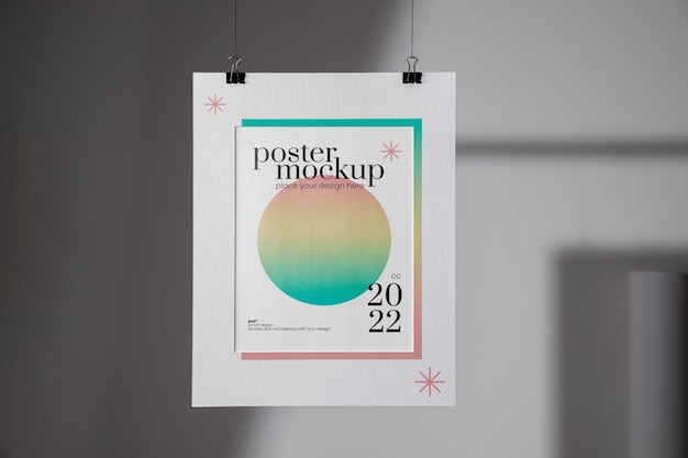 PSD diseño minimalista de maqueta de póster.