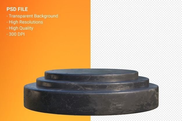 Diseño minimalista de podio de mármol en representación 3d aislada